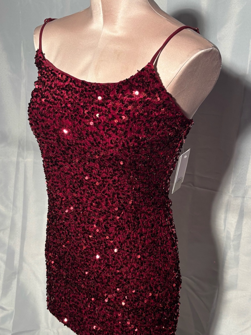 bp Sequin Spaghetti Strap Mini Dress in Burgundy